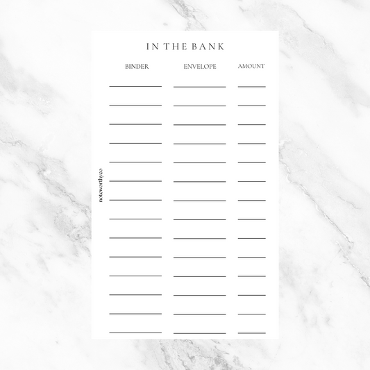 A6 Over Flow Binder Printables