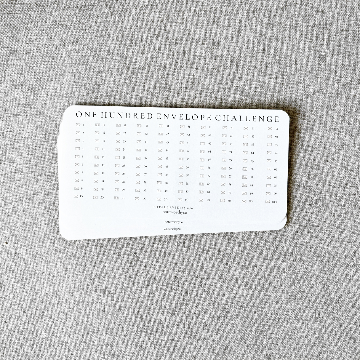 100 ENVELOPE CHALLENGE - INDIVIDUAL