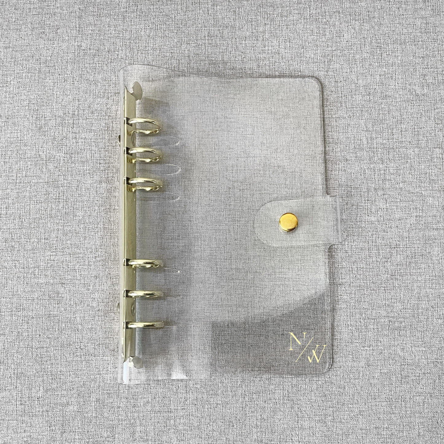 CLEAR BINDER - GOLD RINGS (A5 Size )#NW69