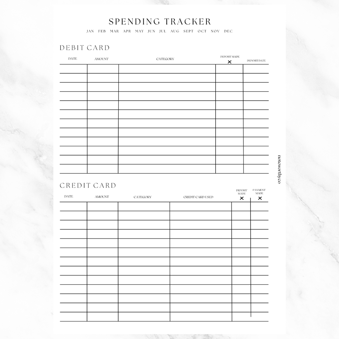 Spending Tracker PRINTABLE