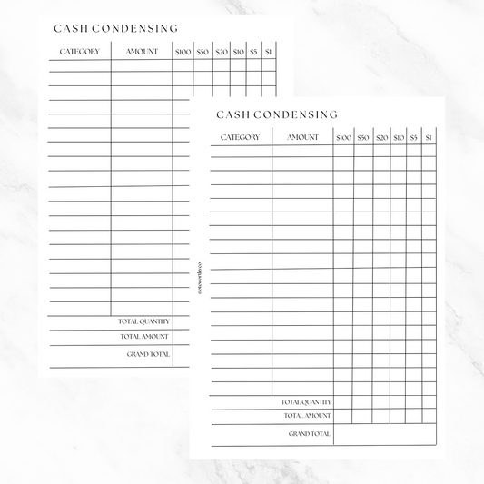 Cash Condensing PRINTABLE