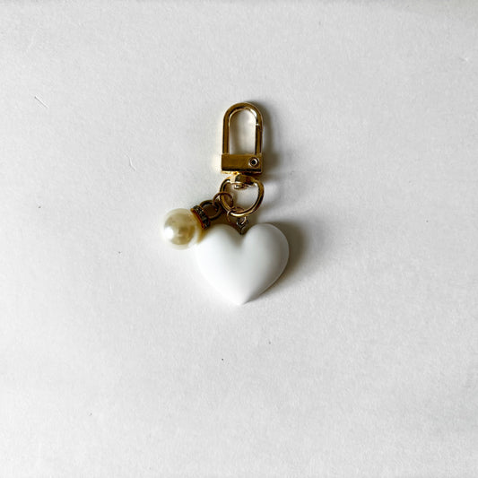 White Heart Charm