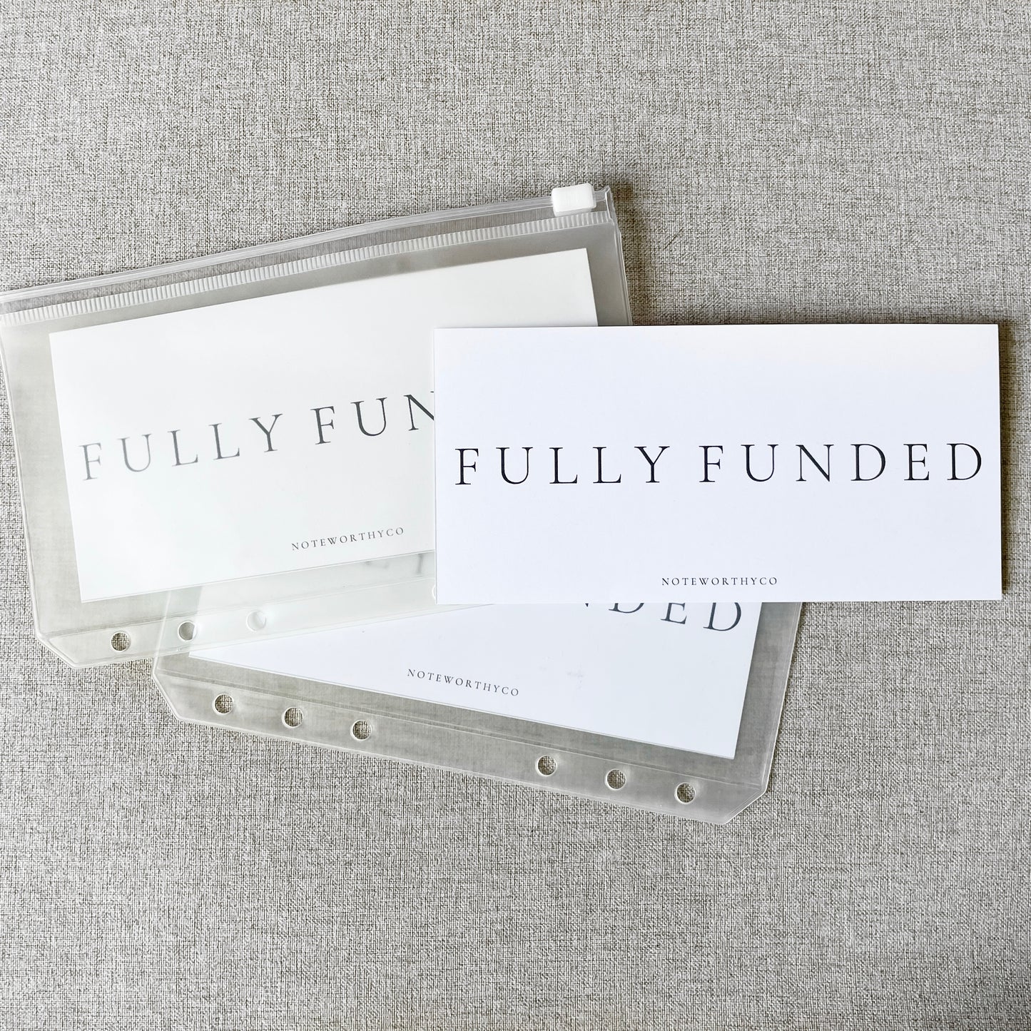 A6 Fully Funded Insert - Zipper Pouch Size- SET OF 3