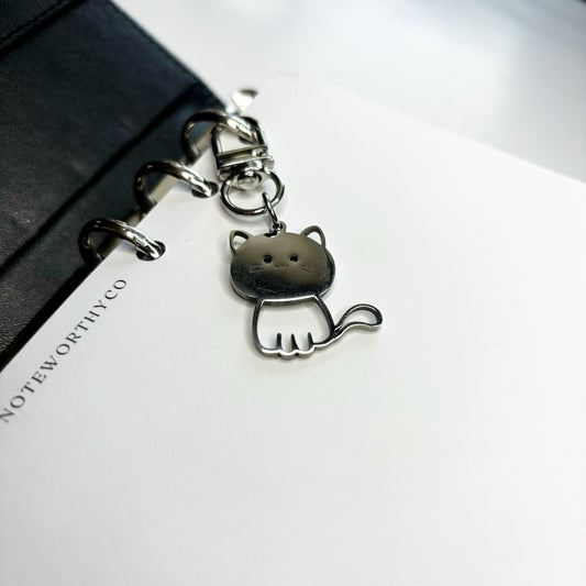 Silver Kitty Charm