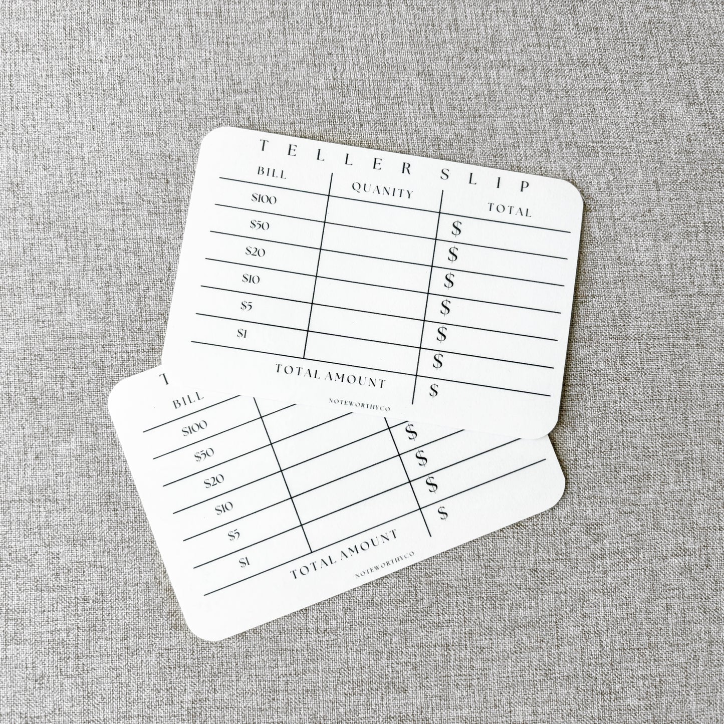 Reusable Teller Slip