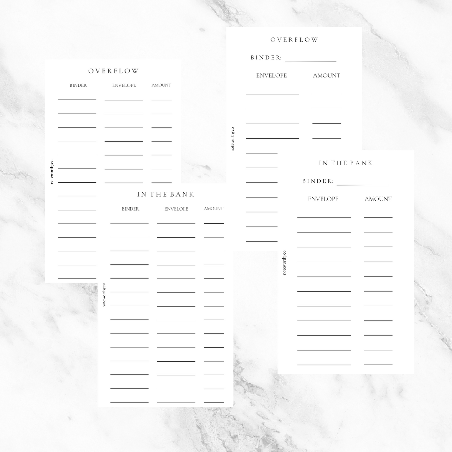 Over Flow Binder Printables