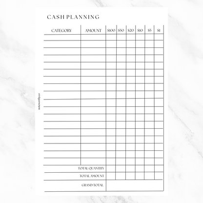 Cash Planning PRINTABLE