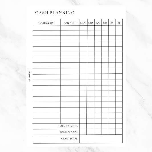 Cash Planning PRINTABLE