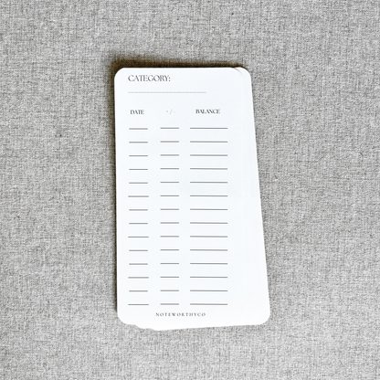 The Classic Cash Tracker- SET OF 3