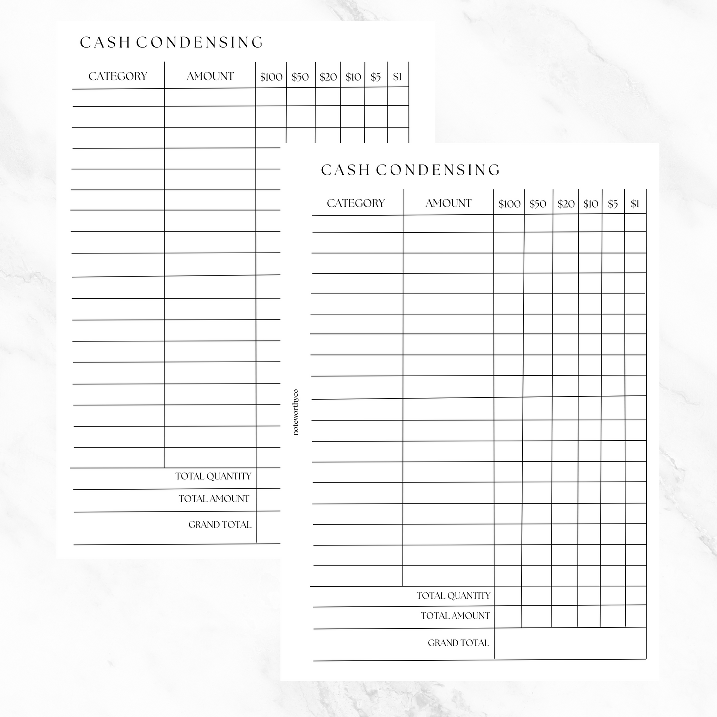 Cash Condensing PRINTABLE