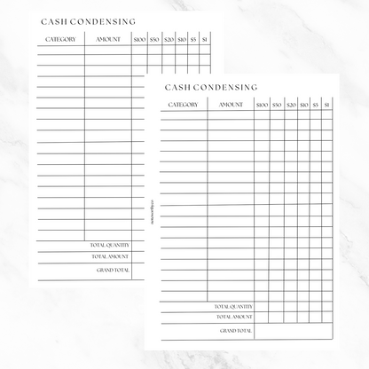 Cash Condensing PRINTABLE