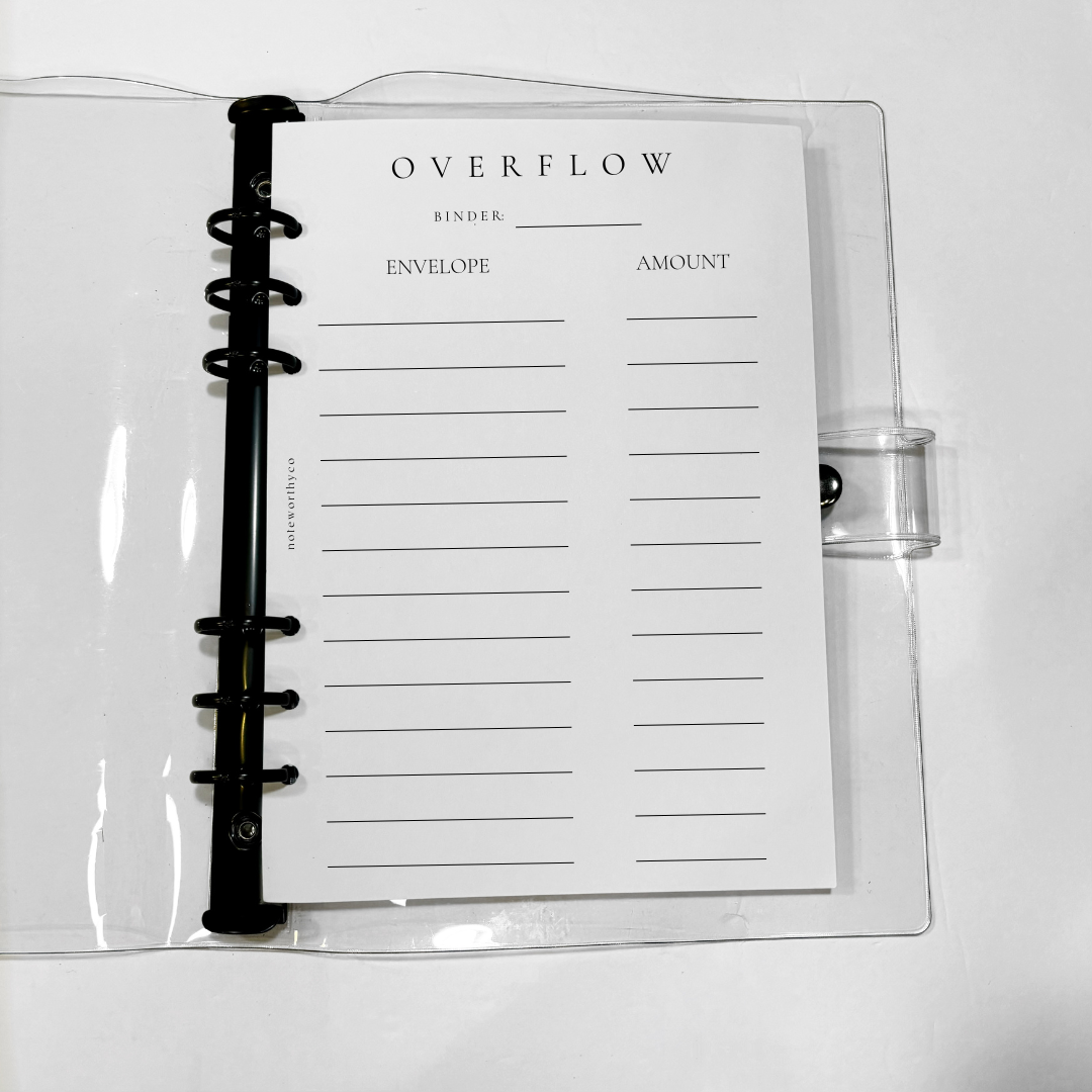 A5 Overflow Binder Printables