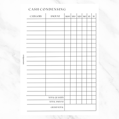 Cash Condensing PRINTABLE