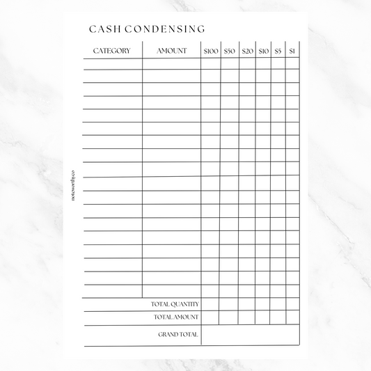 Cash Condensing PRINTABLE