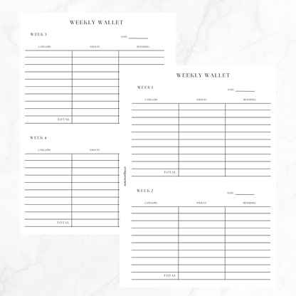 Weekly Wallet PRINTABLE